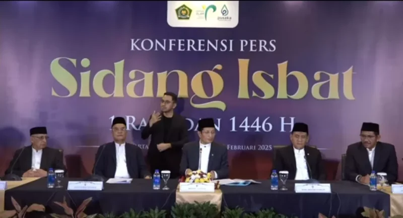 Sidang isbat penetapan 1 Ramadan 1446 H. (YouTube Kemenag RI)