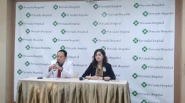 Konferensi pers Persada Hospital terkait dokter yang diduga lakukan tindakan asusila ke pasien. (Shelly/VOJ)